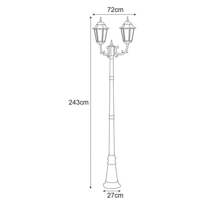 Lampa ogrodowa stojąca K-7006A2/2 CZARNY/ZŁOTY z serii LOZANA
