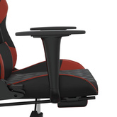vidaXL Fotel gamingowy z podnóżkiem, czarny i wino, sztuczna skóra model standard