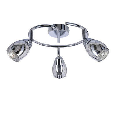 Lampa sufitowa MILTON reflektor ze szklanymi kloszami regulowana 3-punktowa do kuchni