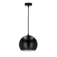 Lampa wisząca czarna E27 metal / drewno Flen Ledea 50101263