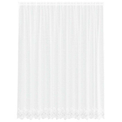 Firanka Koronkowa z zasłonami Biały 200 x 300 cm Poliester