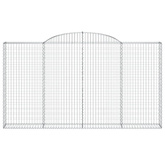Kosze gabionowe, 3 szt, 300x30x160/180 cm, galwanizowane żelazo