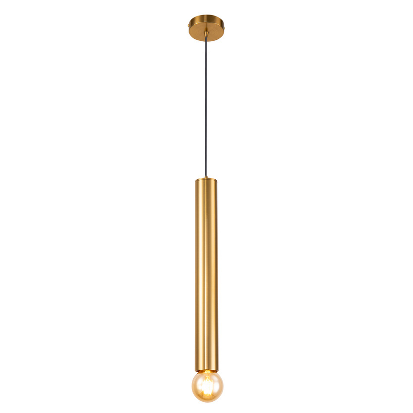 Lampa wisząca tuba Austin złota metalowa 50 cm E27