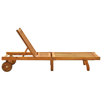 vidaXL Ogrodowy leżak z poduszką, lite drewno akacjowe