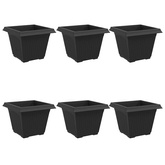 Kwadratowa doniczka na kwiaty 6 pcs Czarny 43 x 43 x 33,5 cm