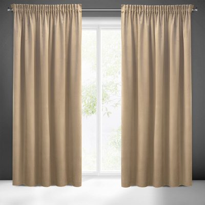 Zasłona Pier ciemnobeżowa 140x270