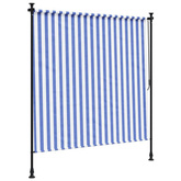 vidaXL Roleta zewnętrzna, niebiesko-biała, 200x270 cm, tkanina i stal