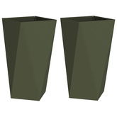 Donica 2 pcs Zielony oliwkowy 40 x 40 x 75 cm Stal