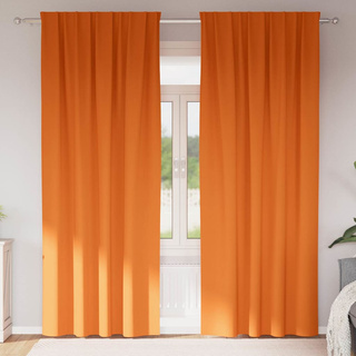 Firany blackout z kółkami 2 pcs Jasnopomarańczowy 225 x 140 cm