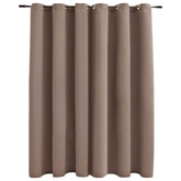 vidaXL Zasłona zaciemniająca z metalowymi kółkami, taupe, 290x245 cm