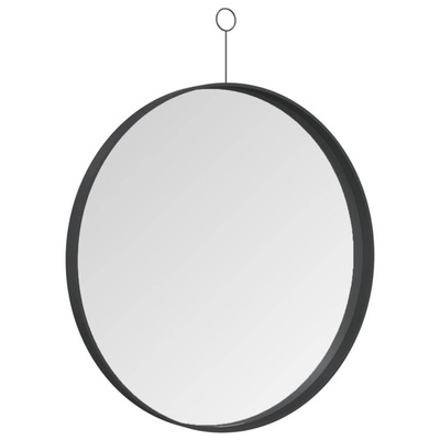vidaXL Lustro ścienne z zawieszką, czarne, 50 cm
