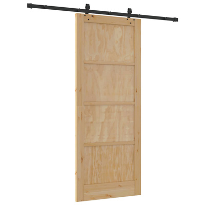 Drzwi przesuwne Naturalny i czarny 86 x 211 cm