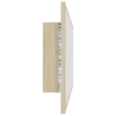 vidaXL Lustro łazienkowe LED, kolor dąb sonoma, 100x8,5x37 cm, akryl