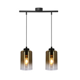 Aspra lampa wisząca czarny 2x60w e27 klosz bursztynowy
