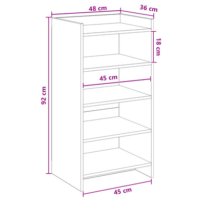 Szafka na buty Szary Sonoma 48 x 36 x 92 cm Drewno inżynieryjne