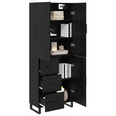 Highboard 2 szt. Czarny Dąb 69,5 x 34 x 180 cm