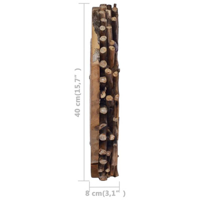 vidaXL Lustro ścienne, 40 cm, drewno tekowe, okrągłe model standard