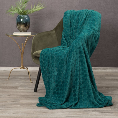 Koc Zoe ciemnoturkusowy 150x200