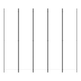 Parawan 5-panelowy, biały, 250x220 cm, tkanina