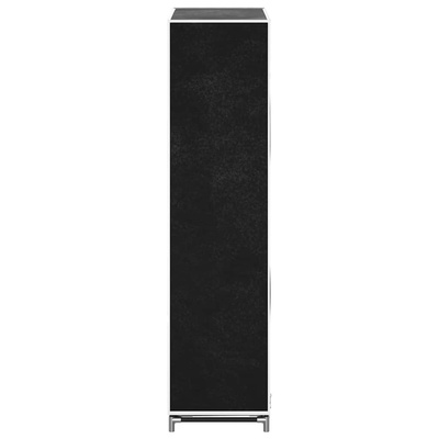 Materiałowa szafa na buty z osłoną, 58x28x106 cm, czarna