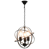 Lampa wisząca, czarna, sferyczna, 3 żarówki E27