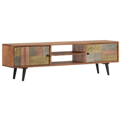 vidaXL Szafka pod TV, 140x30x40 cm, lite drewno akacjowe
