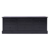 vidaXL Szafka pod TV, czarna, 108x30x40 cm, drewno paulownia