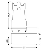 Lampa kinkiet półeczka 5W LED 4000K IQ Kids Tower czarny 21-84712