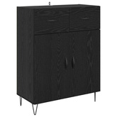Highboard Czarny Dąb 69,5 x 34 x 180 cm Drewno inżynieryjne