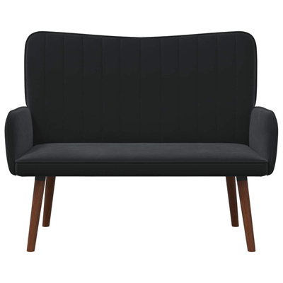 Sofa dwuosobowa Czarny 115 x 61 x 87 cm Welur