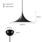 Lampa Wisząca Skandynawska Czarna E14 Abruzzo Oslo