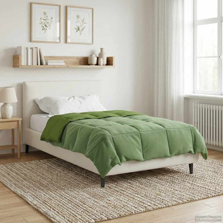 Kołdra na cały rok Kwiłtowany Zielony 140 x 220 cm Mikrofibra