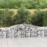 Kosze gabionowe, 8 szt, 400x50x60/80 cm, galwanizowane żelazo