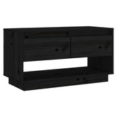 vidaXL Szafka pod TV, czarna, 74x34x40 cm, lite drewno sosnowe