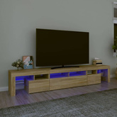 vidaXL Szafka pod TV z oświetleniem LED, dąb sonoma, 230x36,5x40 cm