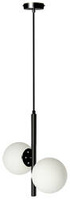Duo lampa wisząca czarny 2x15W E14 klosz biały
