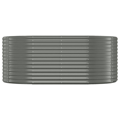 vidaXL Podwyższona donica, malowana proszkowo stal 175x100x68 cm szara
