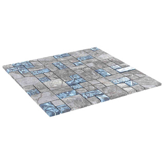 Płytki mozaikowe 11 pcs Szary i Niebieski 50 x 50 cm Szkło