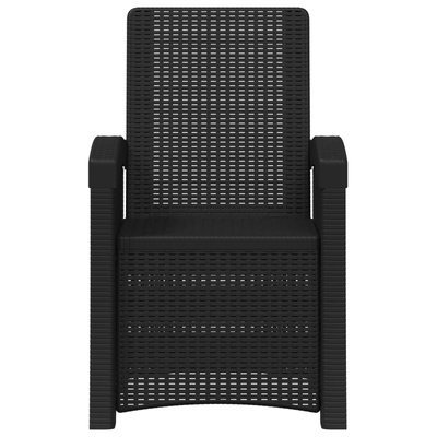 Fotel ogrodowy z funkcją leżenia stylizowany na rattan 2 szt.