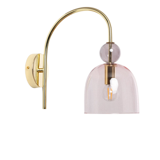 Kinkiet Szklany Fioletowy E14 15cm Abruzzo Koloreno