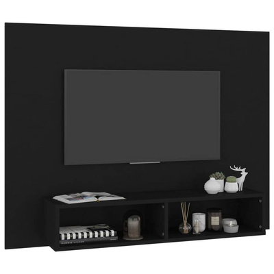 vidaXL Wisząca szafka pod TV, czarna, 120x23,5x90 cm