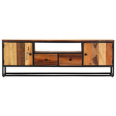 vidaXL Szafka pod TV, 120x30x40 cm, lite drewno odzyskane i stal