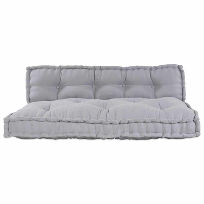 Poduszka do sofy paletowej 2 pcs Szary 120 x 80 x 38 cm tkanina