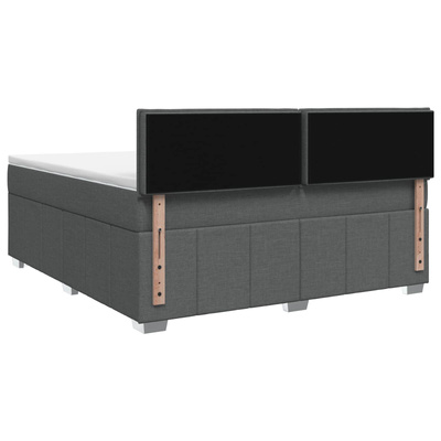 Łóżko z box spring LED z materacem ciemnoszary 180 x 200 cm