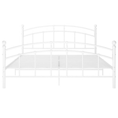 Rama łóżka, biała, metalowa, 140 x 200 cm