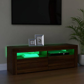 vidaXL Szafka pod TV z oświetleniem LED, brązowy dąb, 120x35x40 cm model standard
