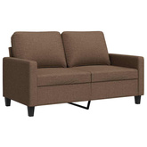 Sofa 2-osobowa, brązowa, 120 cm, tapicerowana tkaniną