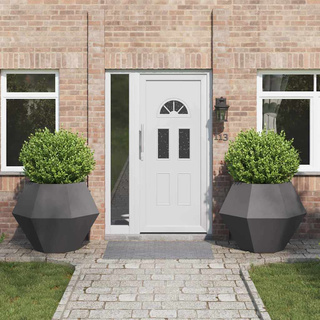 Donica 2 pcs Czarny 100 x 100 x 80 cm Stal