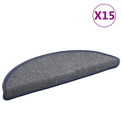 Maty na schody 15 szt. 56x17x3 cm, jasnoszare i niebieskie, półokrągłe