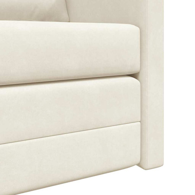 Sofa Bed Kremowy 204 x 122 x 60 cm Aksamit